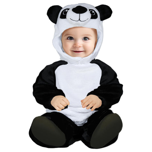 White-Black - Front - Fiestas Guirca Baby Panda Costume Set