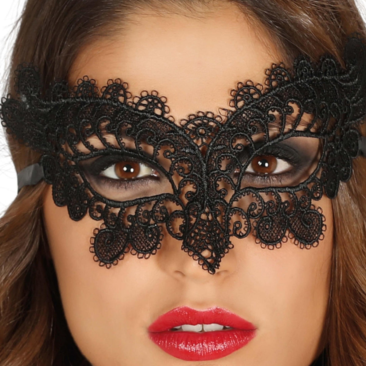 Black - Back - Fiestas Guirca Unisex Adult Embroidered Eye Mask