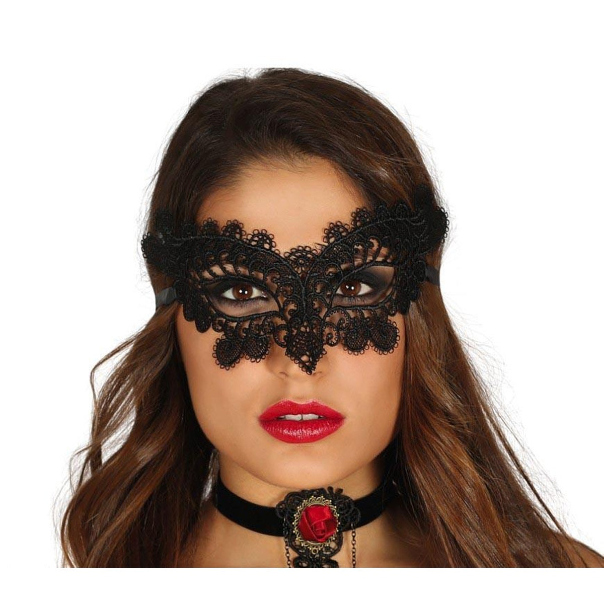 Black - Side - Fiestas Guirca Unisex Adult Embroidered Eye Mask