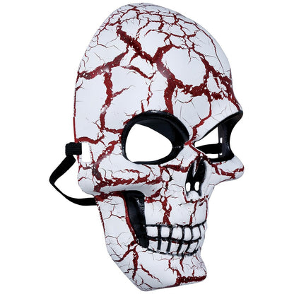White-Red - Side - Fiestas Guirca Unisex Adult Skull PVC Mask