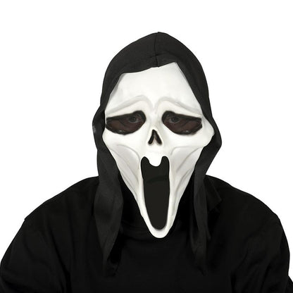 White-Black - Back - Fiestas Guirca Unisex Adult Killer Hooded Vinyl Mask