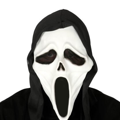 White-Black - Front - Fiestas Guirca Unisex Adult Killer Hooded Vinyl Mask
