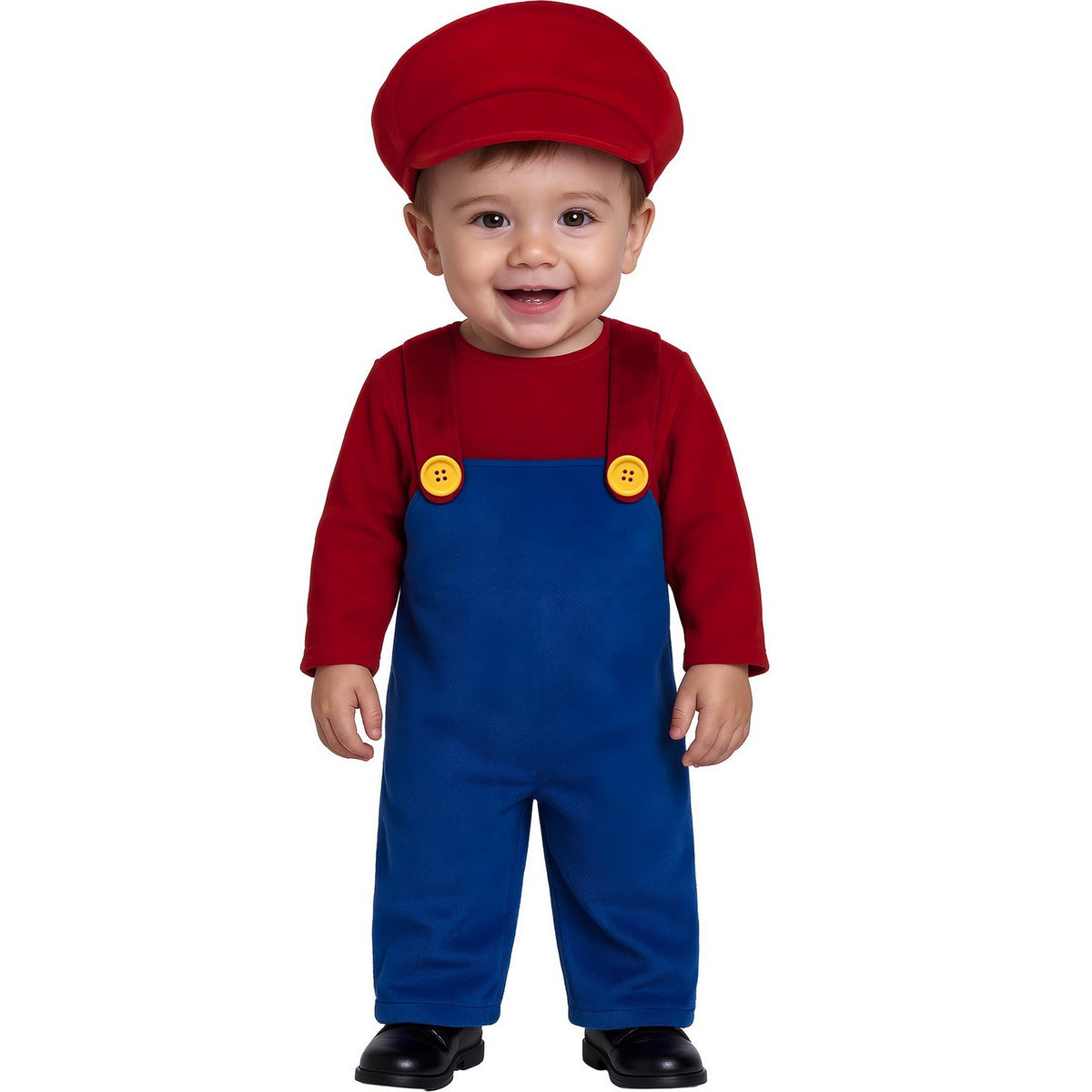 Red-Blue - Front - Fiestas Guirca Baby Train Driver Costume Set
