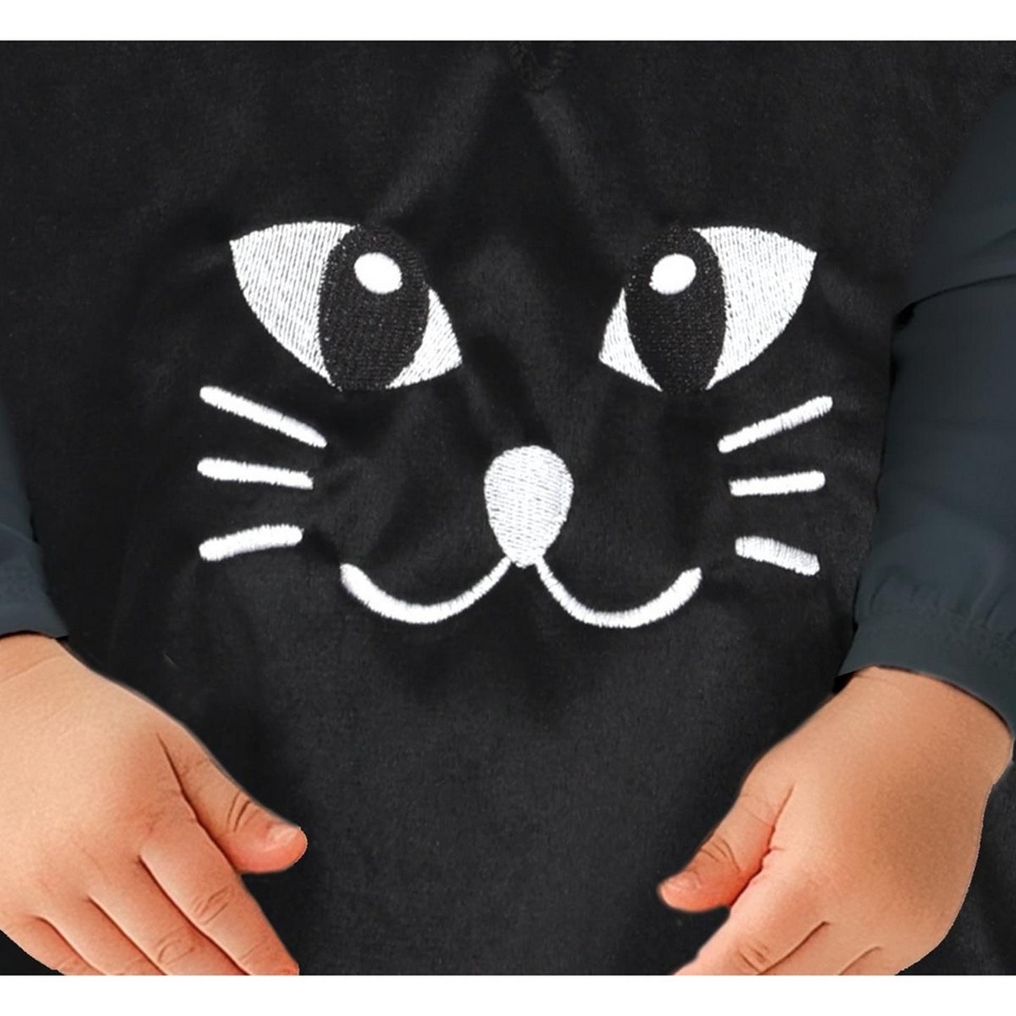 Black - Side - Fiestas Guirca Baby Cute Cat Costume Poncho Set