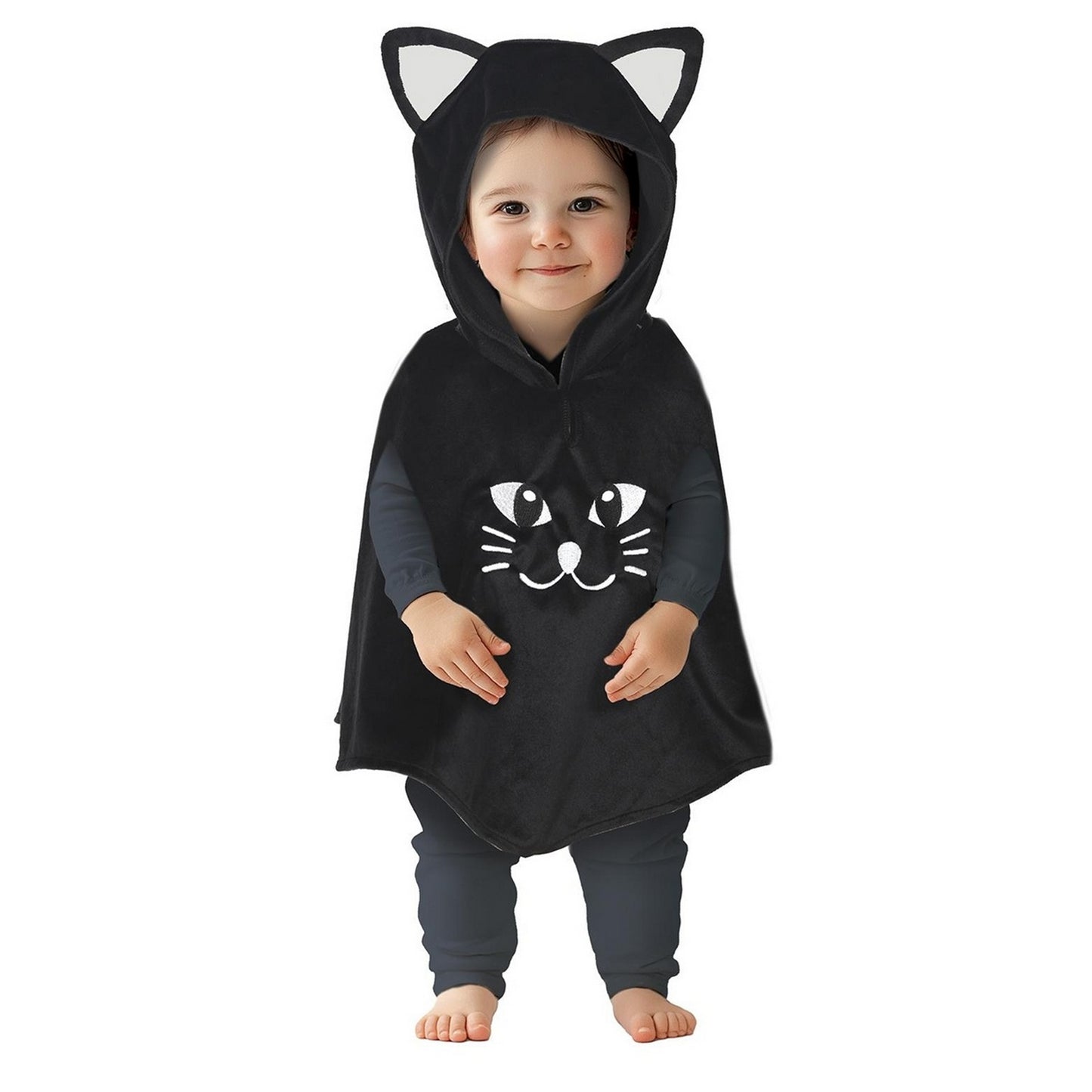 Black - Front - Fiestas Guirca Baby Cute Cat Costume Poncho Set