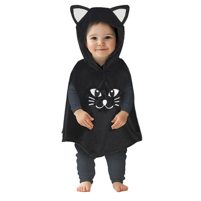Black - Front - Fiestas Guirca Baby Cute Cat Costume Poncho Set