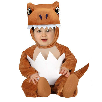 Brown-White - Front - Fiestas Guirca Baby Rex Costume Set