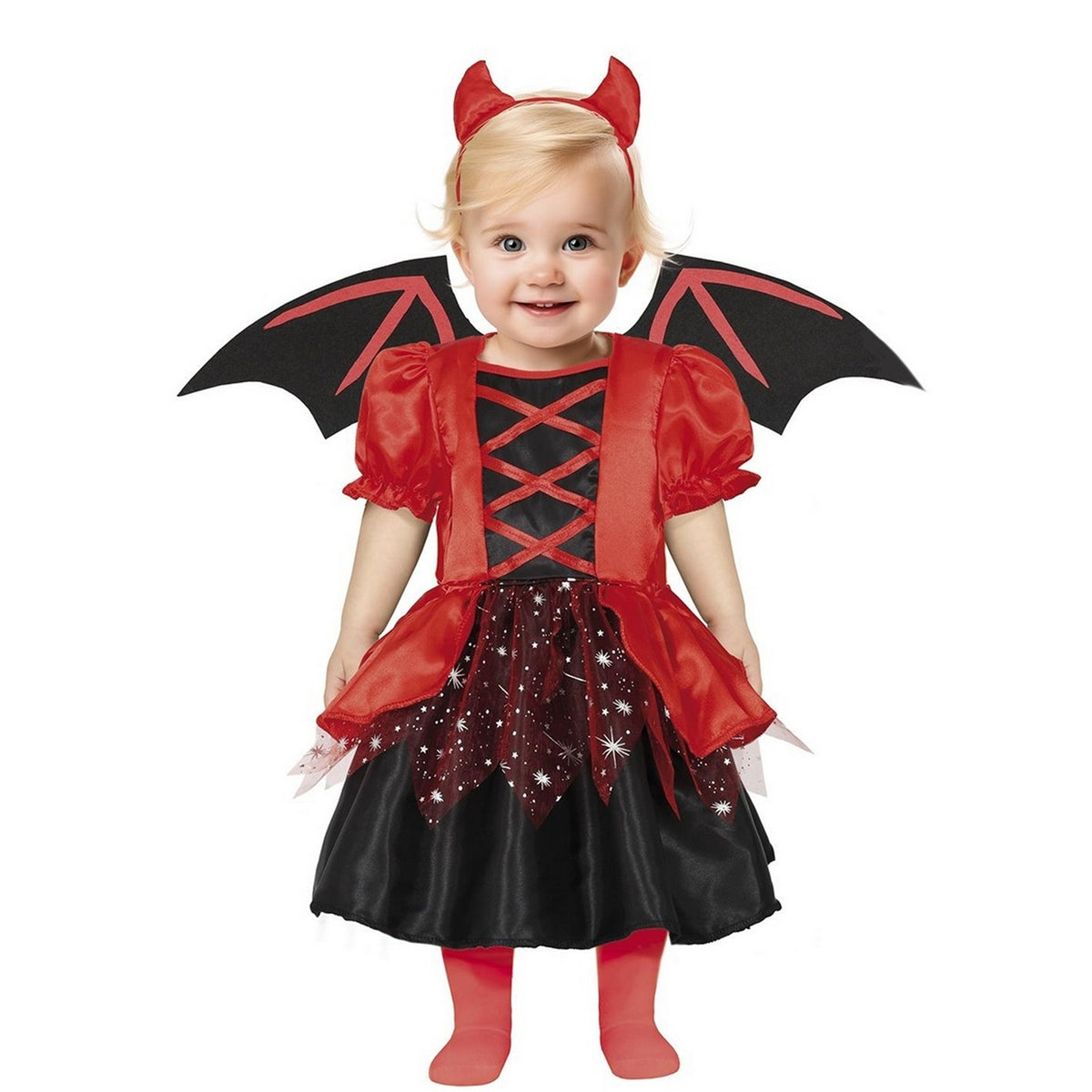 Red-Black - Front - Fiestas Guirca Baby Devil Costume Set