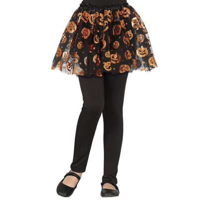 Black-Orange - Back - Fiestas Guirca Girls Pumpkin Tutu