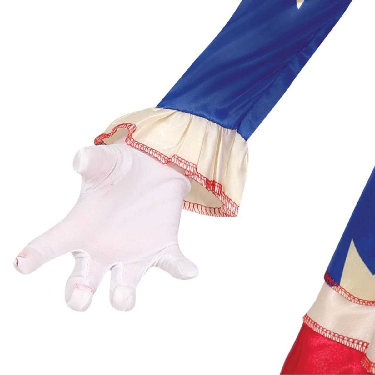 Blue-Red - Side - Fiestas Guirca Girls Patriot Clown Costume Set