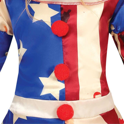 Blue-Red - Lifestyle - Fiestas Guirca Girls Patriot Clown Costume Set