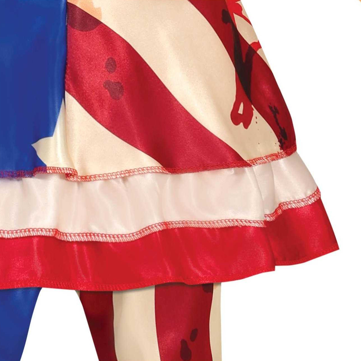Blue-Red - Pack Shot - Fiestas Guirca Girls Patriot Clown Costume Set