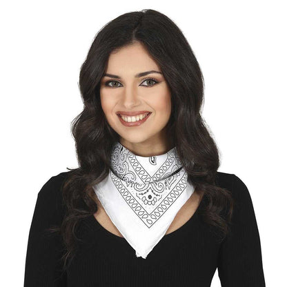 White - Side - Fiestas Guirca Denim Scarf Prop
