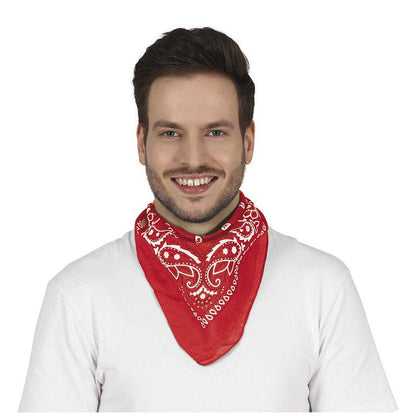 Red - Back - Fiestas Guirca Unisex Adult Denim Cowboy Scarf Prop