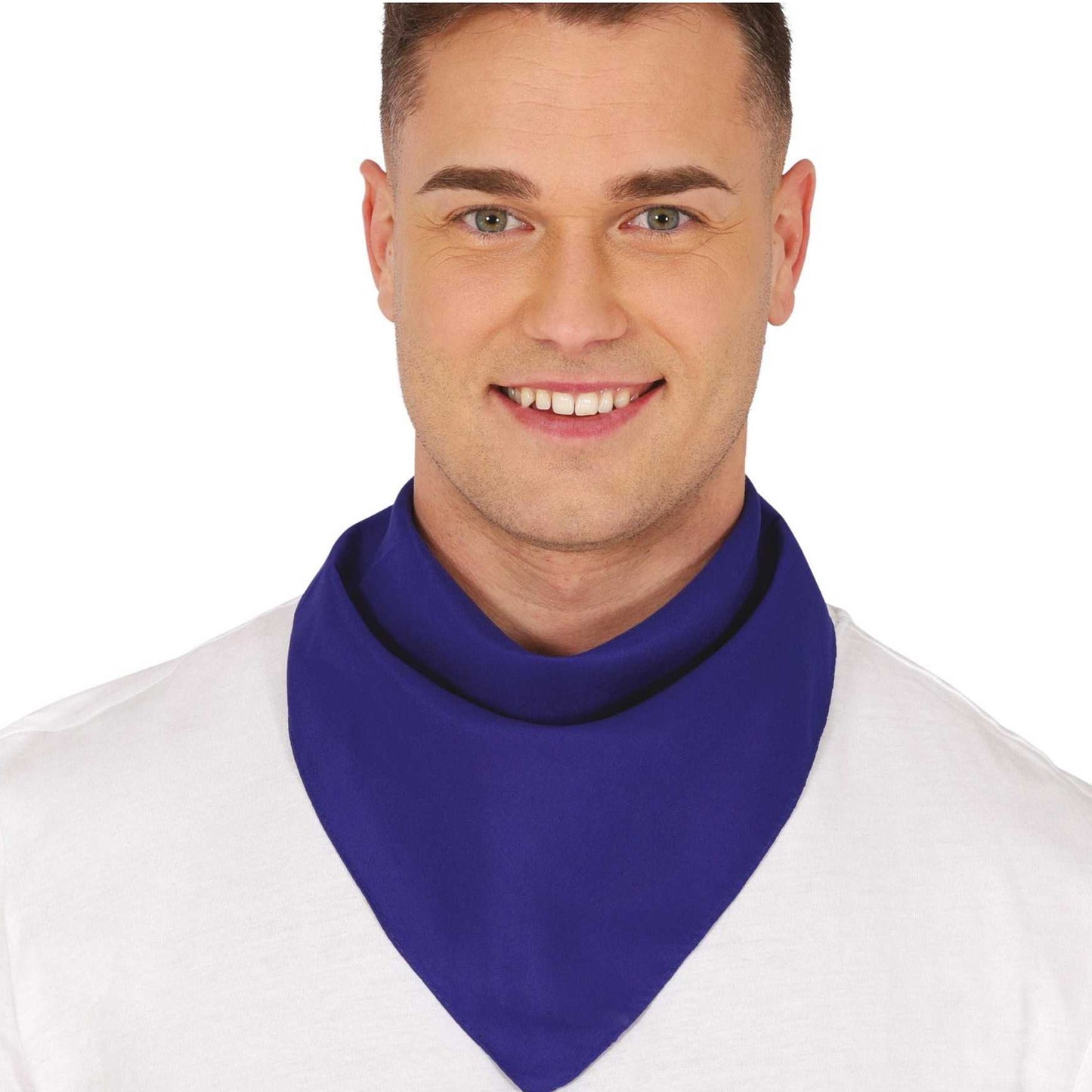 Blue - Side - Fiestas Guirca Unisex Adult Bandana Scarf Prop
