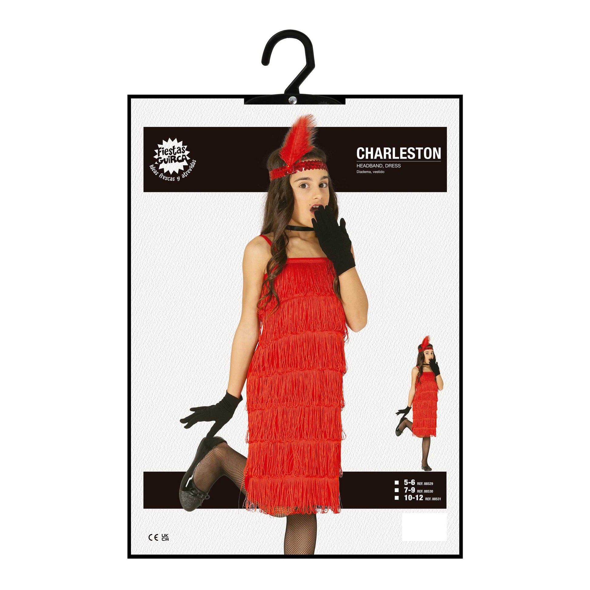 Red-Red - Back - Fiestas Guirca Childrens-Kids Charleston Costume