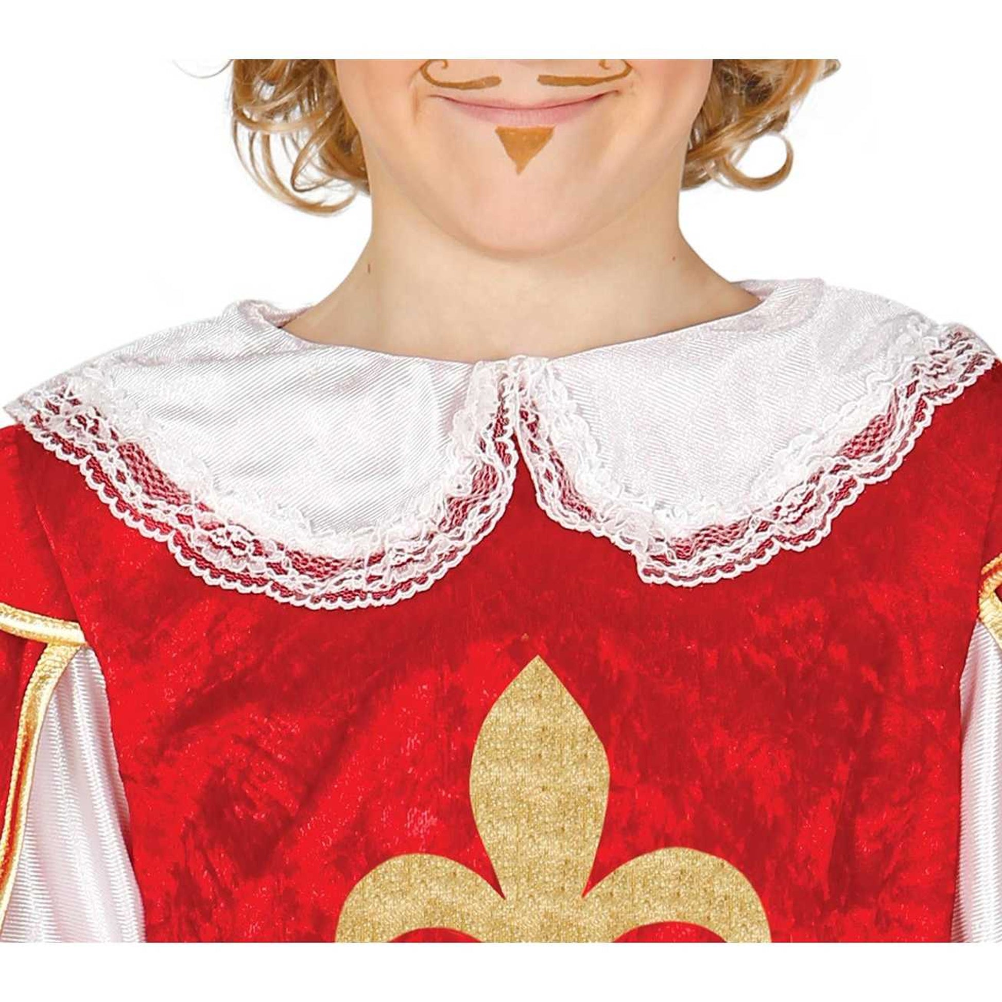 Burgundy-Black - Side - Fiestas Guirca Childrens-Kids Musketeer Costume Set