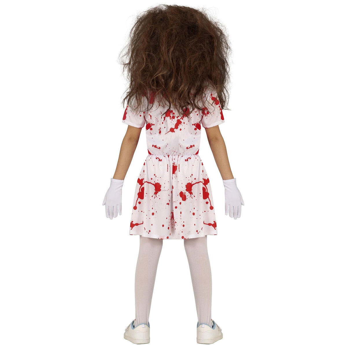 White-Red - Close up - Fiestas Guirca Childrens-Kids Bloody Nurse Costume Set