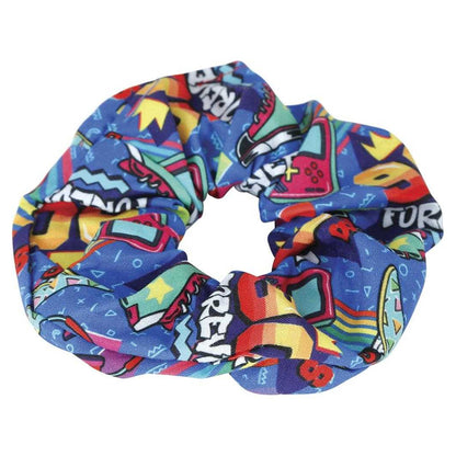 Multicoloured - Back - Fiestas Guirca Womens-Ladies 90s Scrunchie
