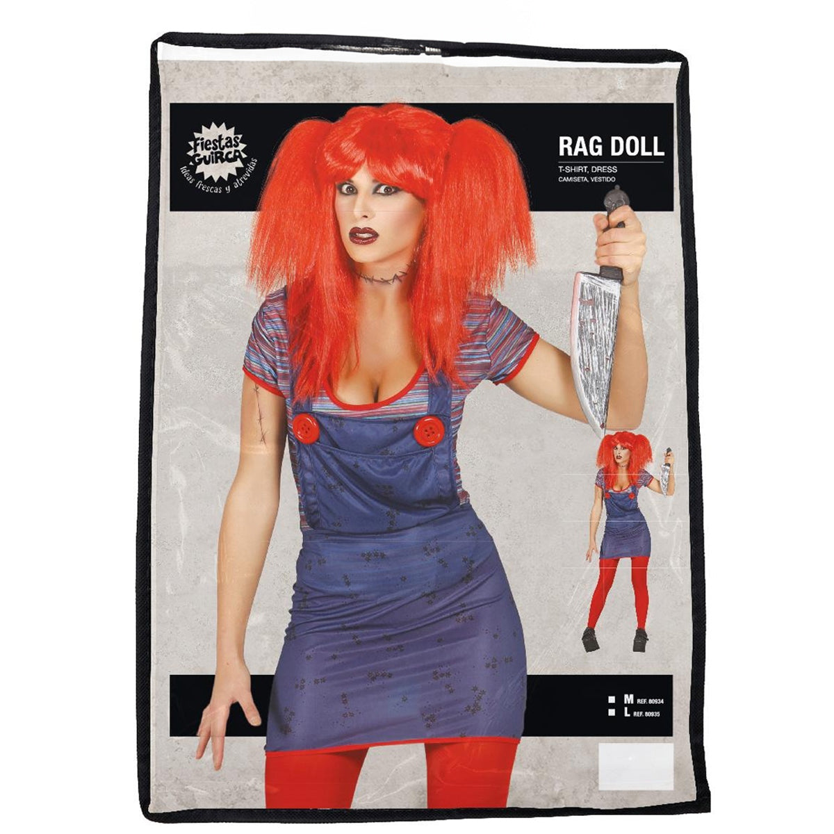 Blue-Red - Side - Fiestas Guirca Womens-Ladies Rag Doll Costume