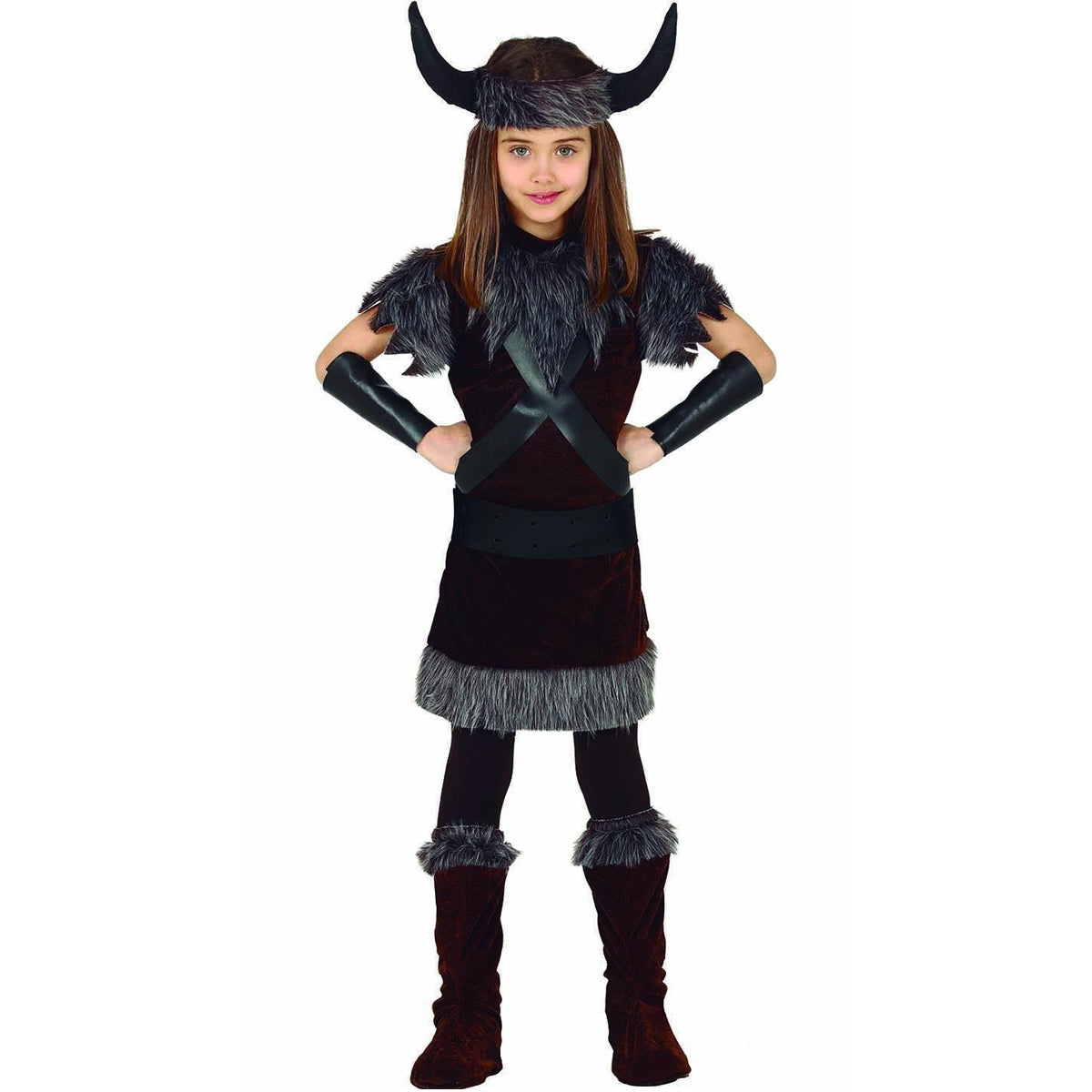 Brown-Grey - Front - Fiestas Guirca Boys Viking Costume Set