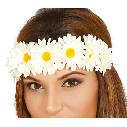 White - Side - Fiestas Guirca Flower Tiara