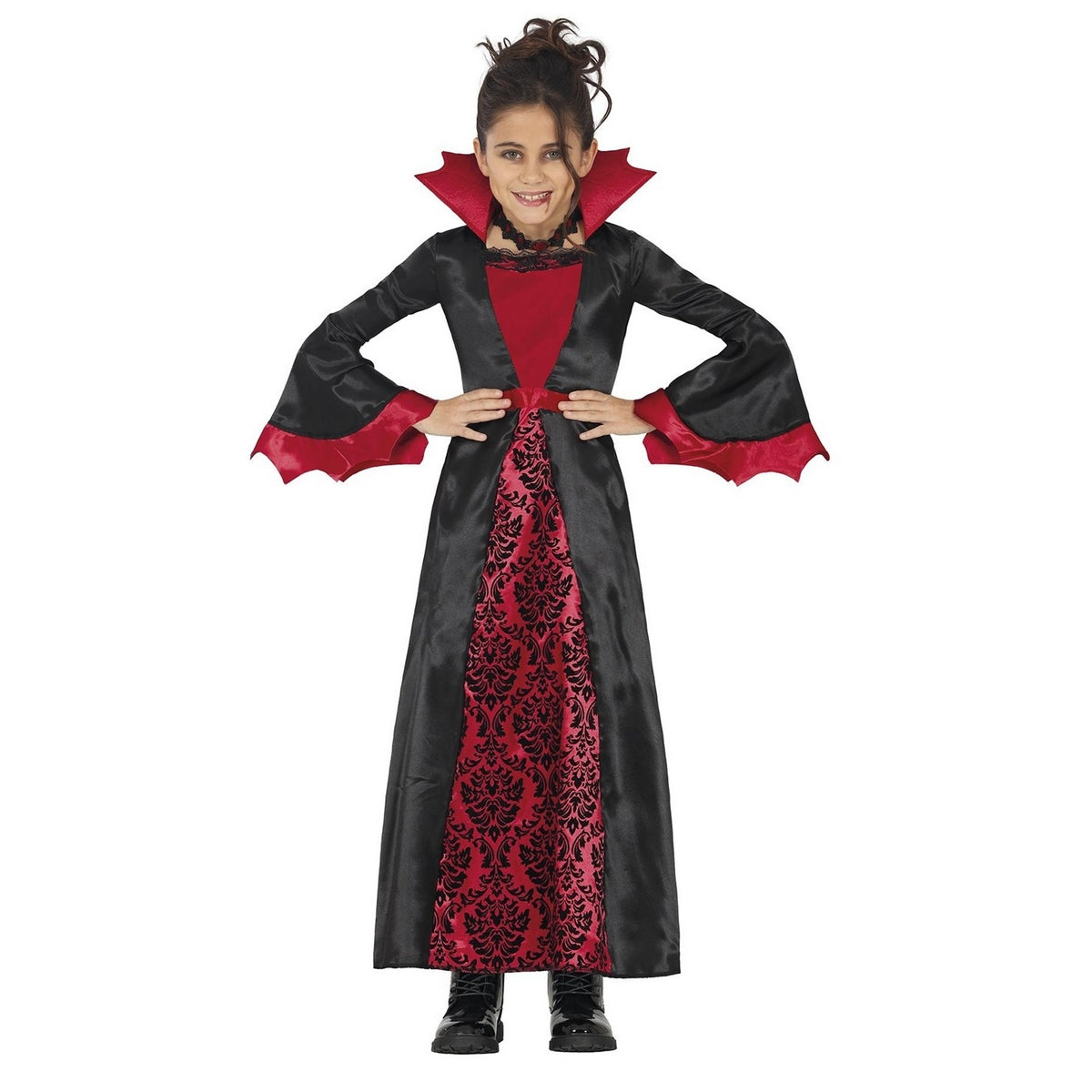 Black-Burgundy - Front - Fiestas Guirca Girls Bordeaux Vampire Costume
