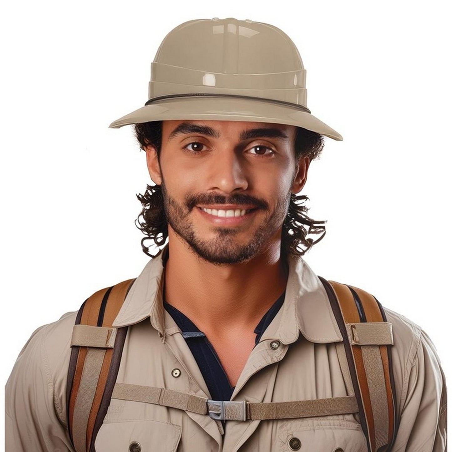 Beige - Side - Fiestas Guirca Tropical Costume Hat