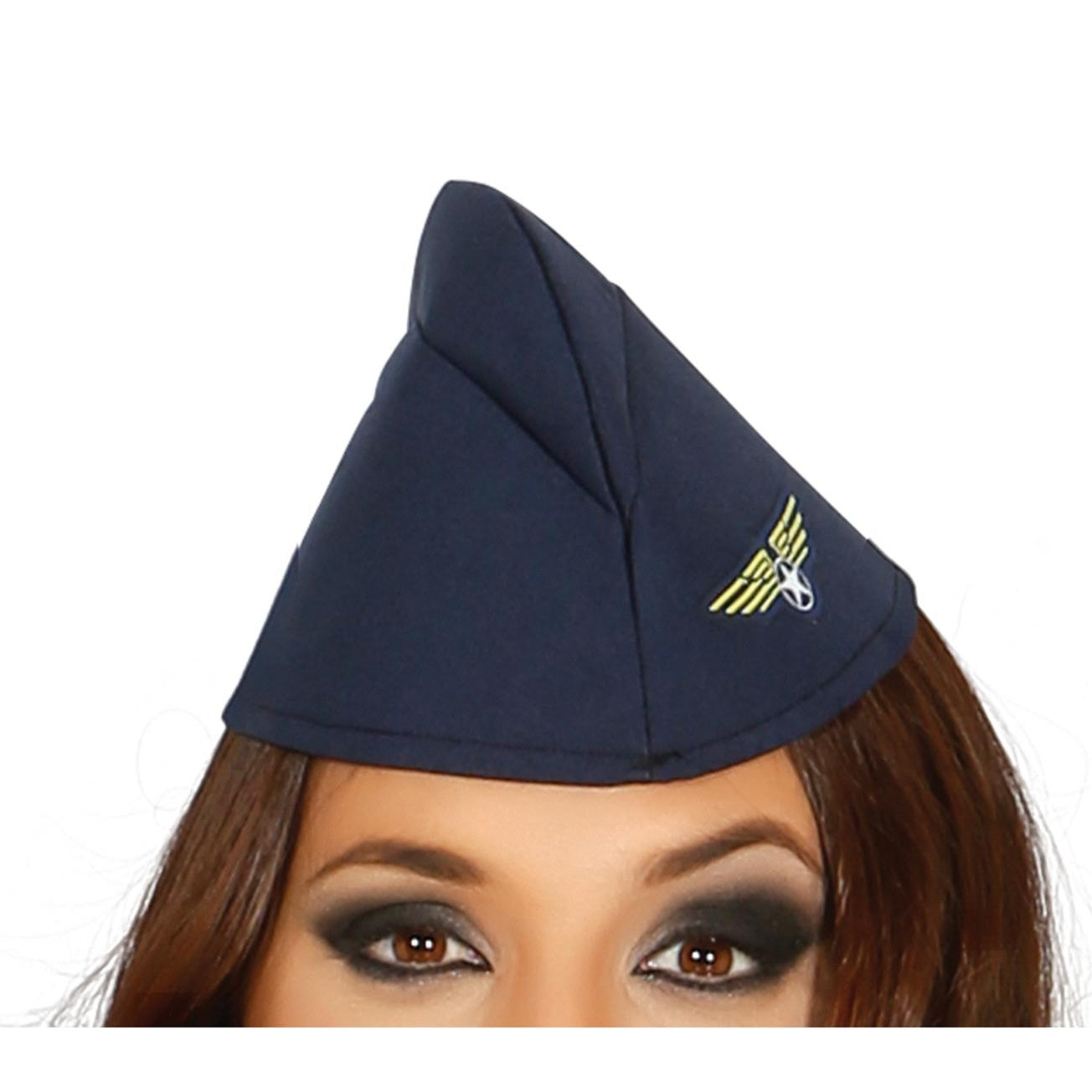 Blue-Gold - Side - Fiestas Guirca Womens-Ladies Air Hostess Costume Set