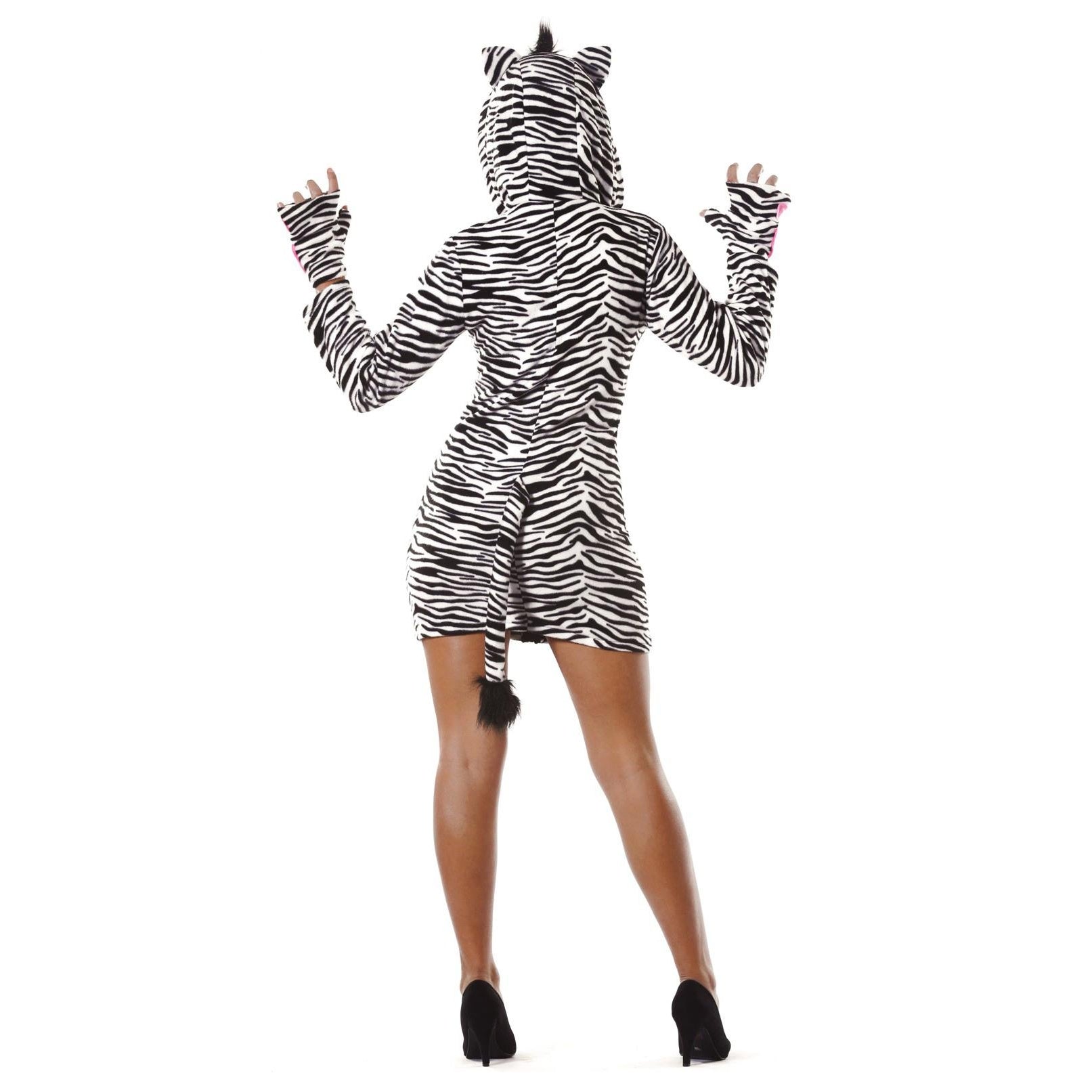 White-Black - Back - Fiestas Guirca Womens-Ladies Zebra Costume Set
