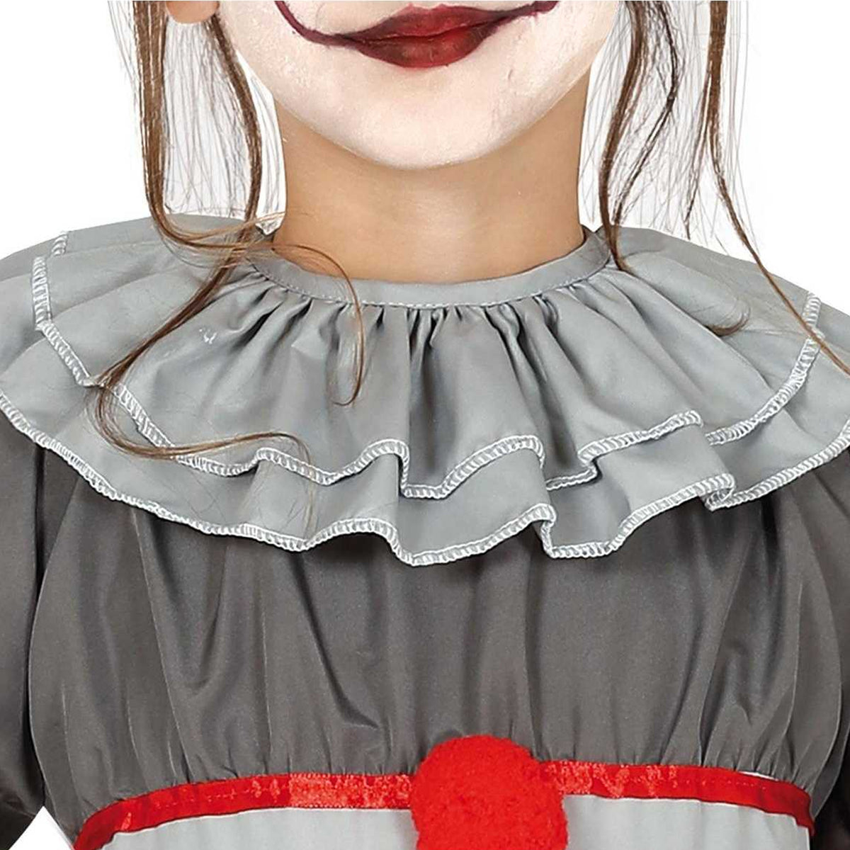 Grey-Red - Back - Fiestas Guirca Girls Bad Clown Costume Set