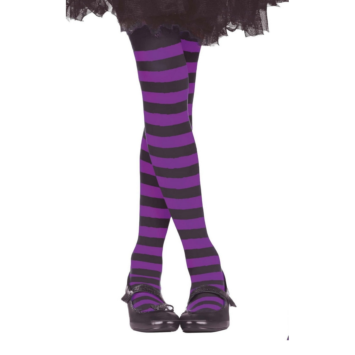 Lilac-Black - Front - Fiestas Guirca Girls Striped Tights