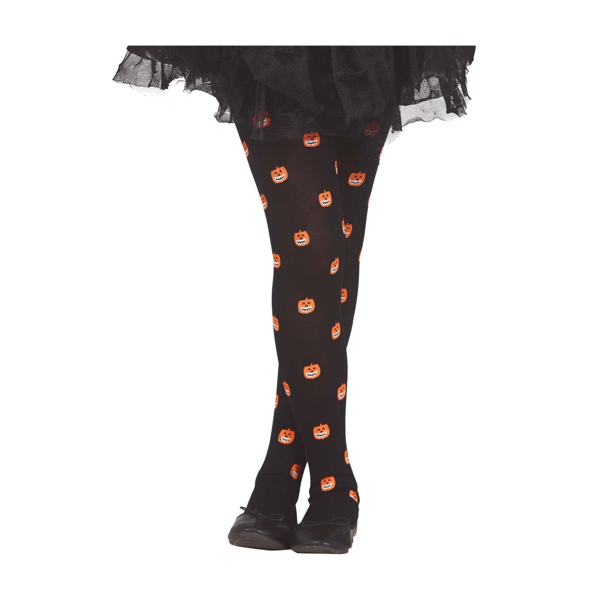 Black - Back - Fiestas Guirca Girls Pumpkin Tights