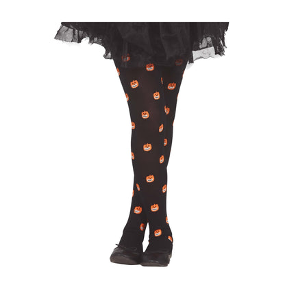 Black - Back - Fiestas Guirca Girls Pumpkin Tights