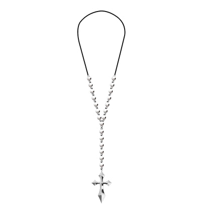 Black-Silver - Front - Fiestas Guirca Cross Metallic Necklace