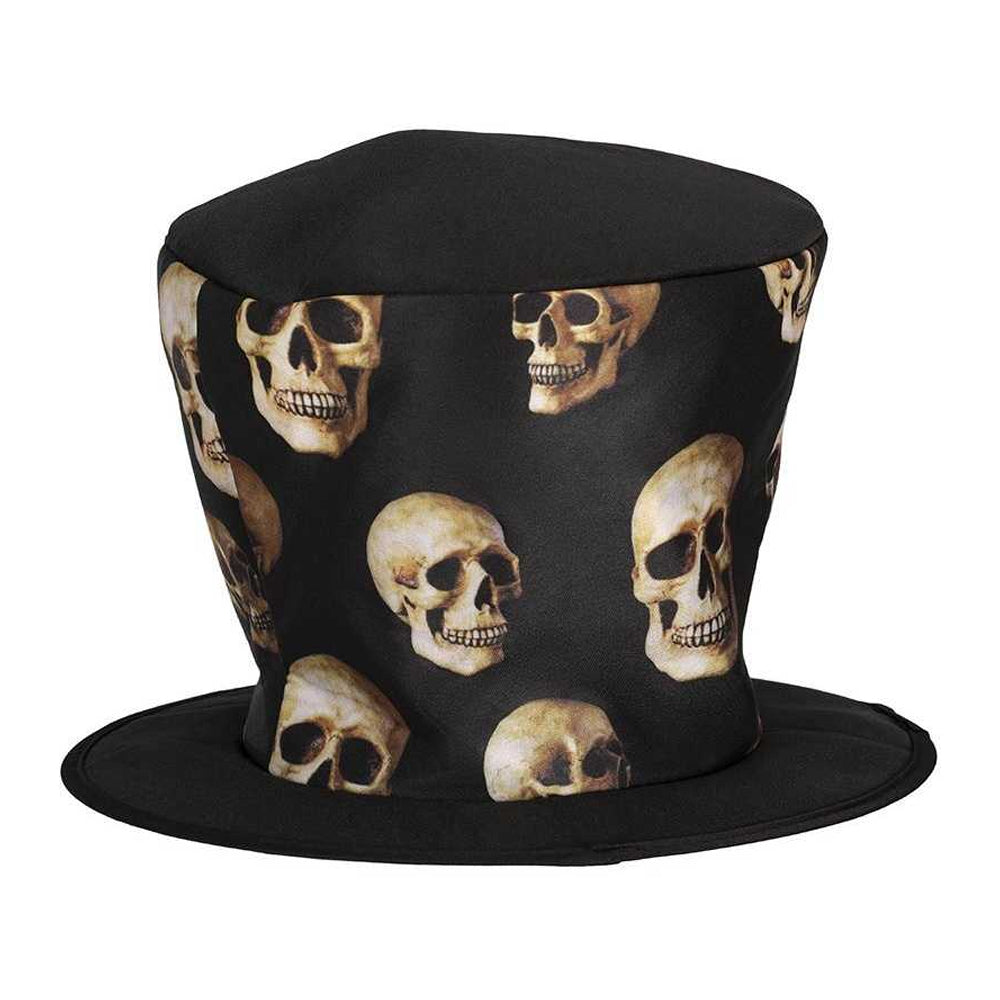 Black-Beige - Front - Fiestas Guirca Unisex Adult Skulls Costume Hat