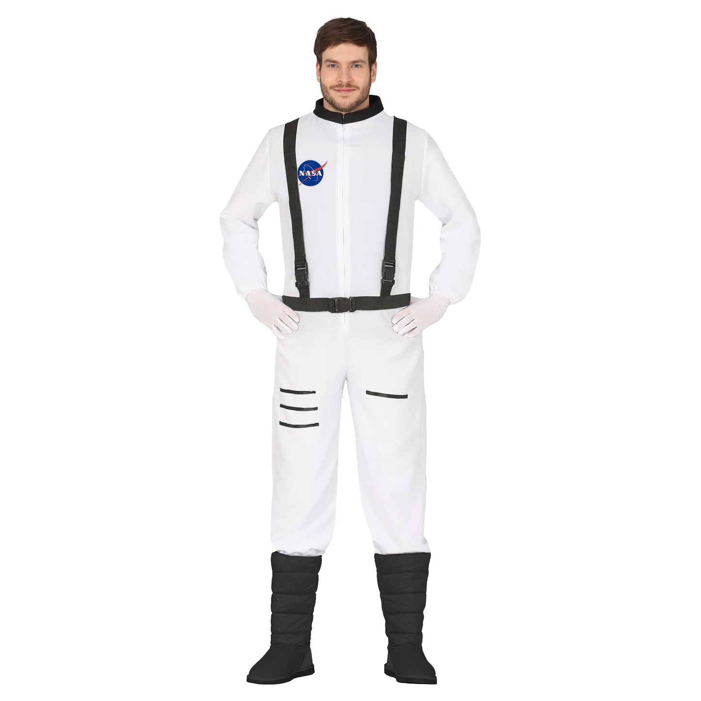 White-Black - Front - Fiestas Guirca Mens Astronaut Costume Dress