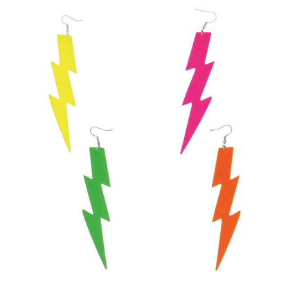 Multicoloured - Front - Fiestas Guirca Womens-Ladies 80s Neon Earrings