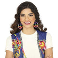 Multicoloured - Side - Fiestas Guirca Womens-Ladies Peace Earrings
