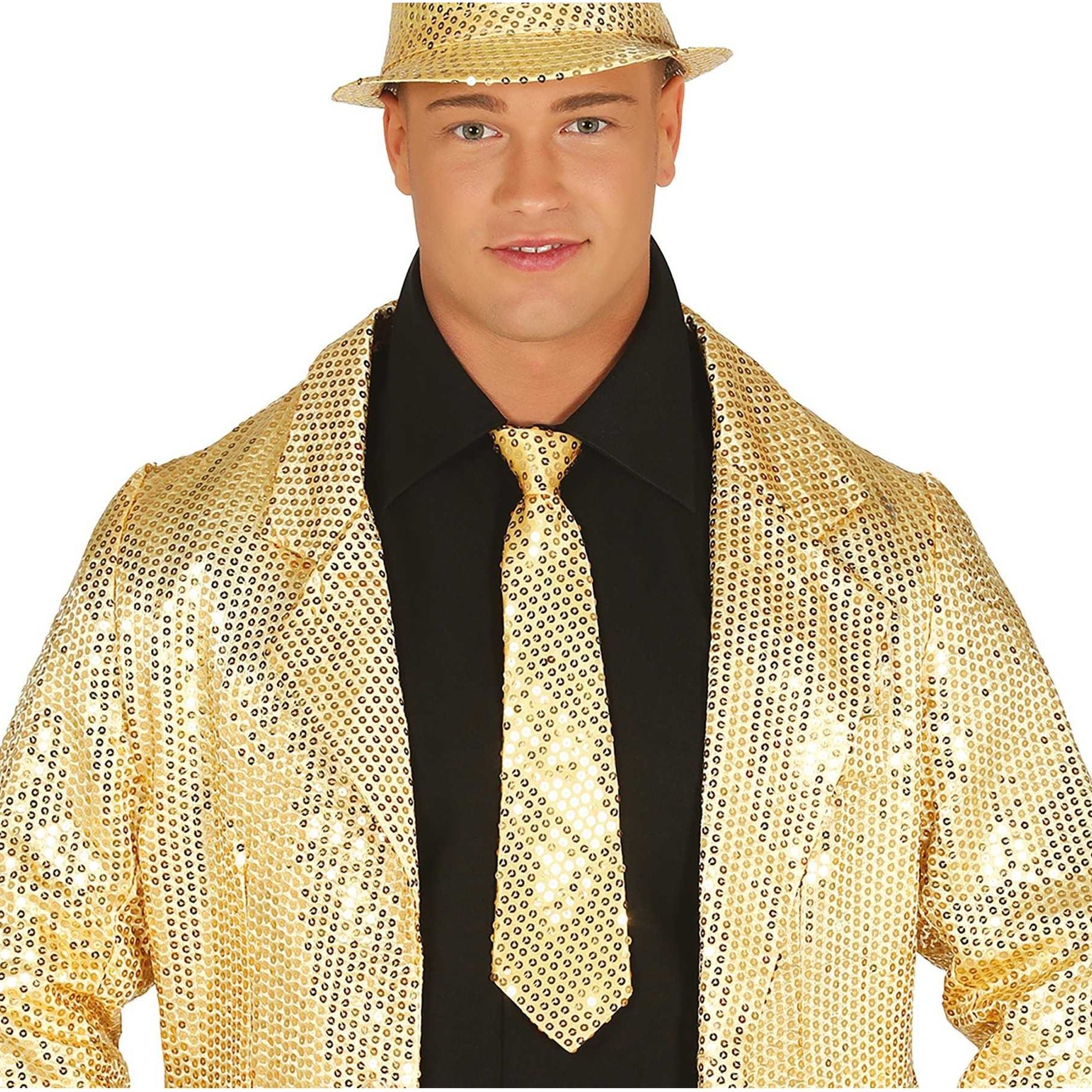 Silver - Front - Fiestas Guirca Sequin Tie