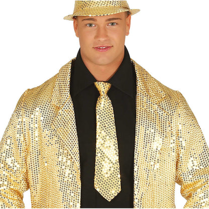 Silver - Front - Fiestas Guirca Sequin Tie