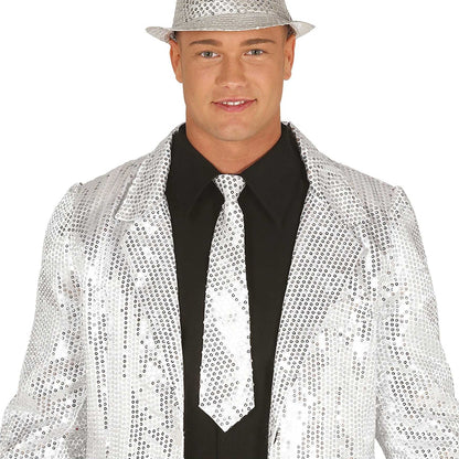 Silver - Side - Fiestas Guirca Sequin Tie