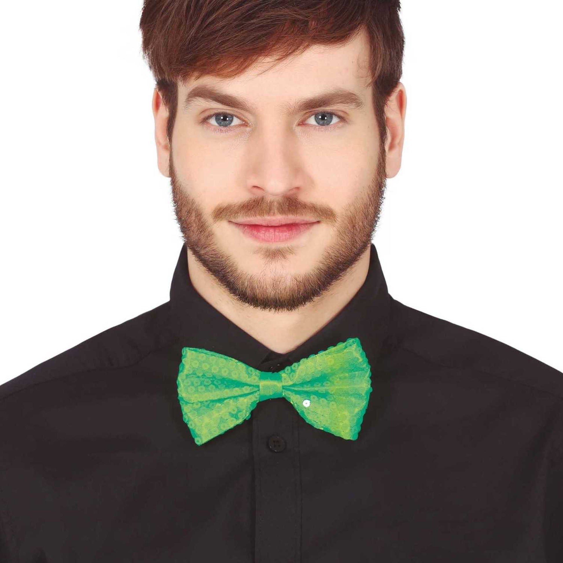 Green - Back - Fiestas Guirca Sequin Bow Tie