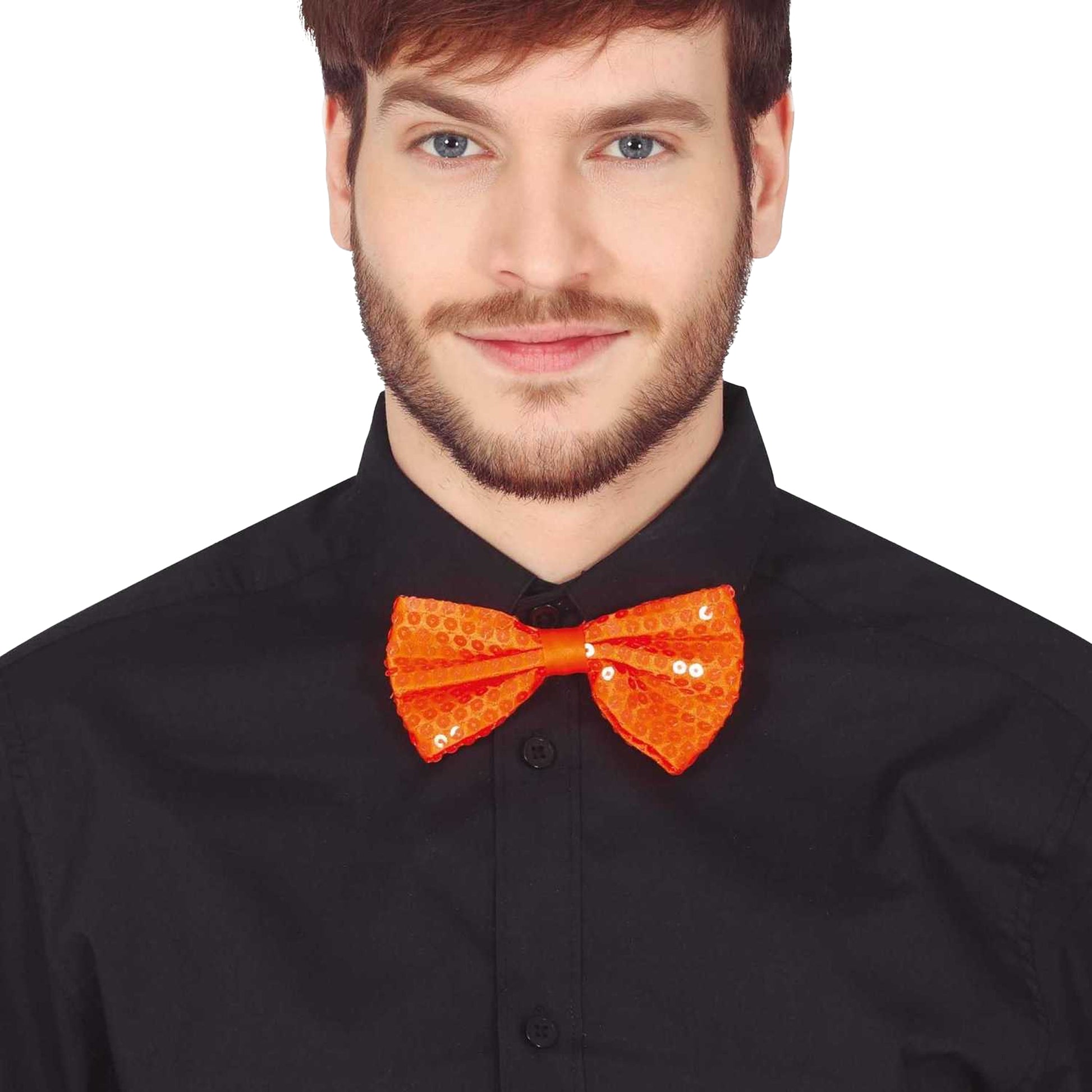 Orange - Back - Fiestas Guirca Sequin Bow Tie