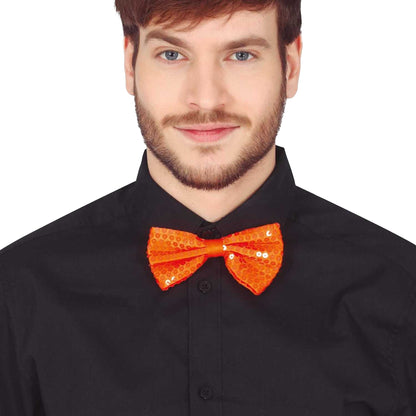 Orange - Back - Fiestas Guirca Sequin Bow Tie