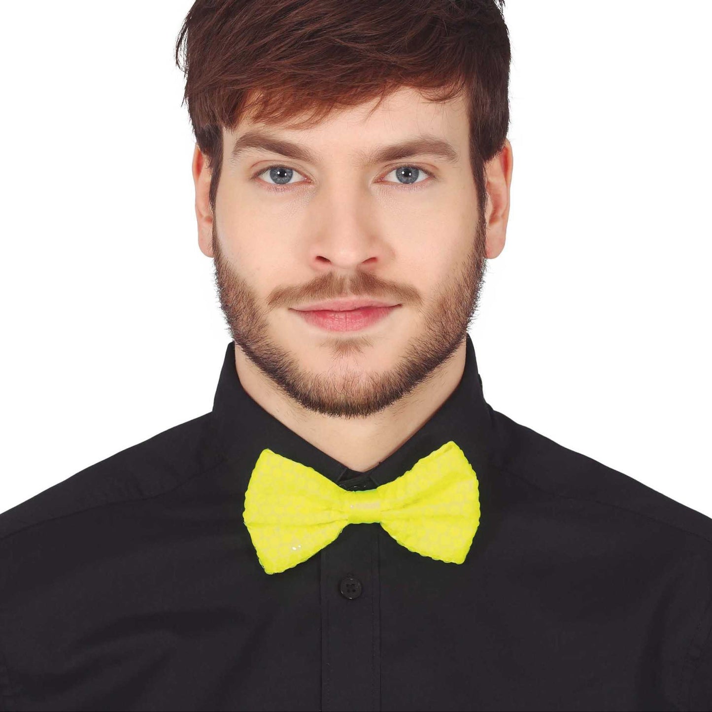 Yellow - Lifestyle - Fiestas Guirca Sequin Bow Tie