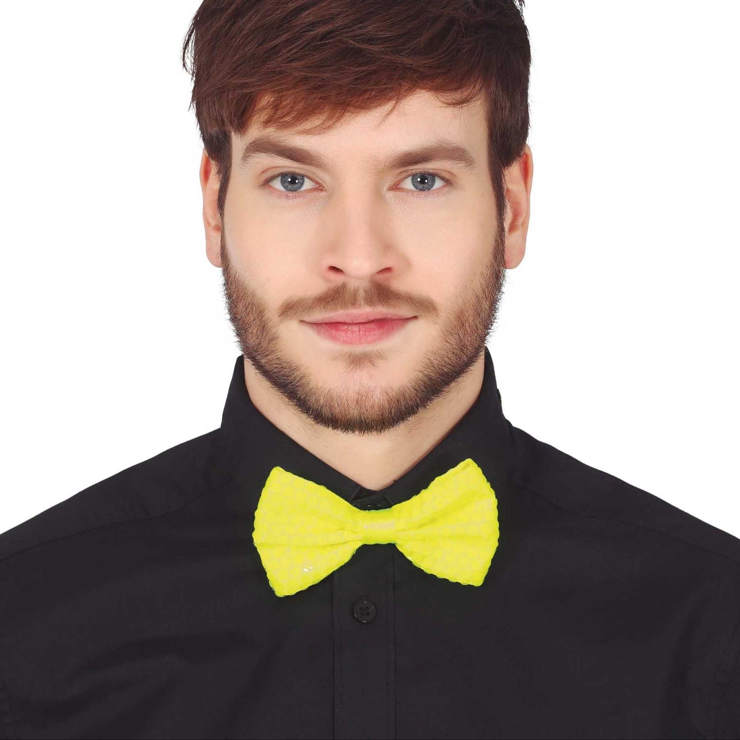 Yellow - Lifestyle - Fiestas Guirca Sequin Bow Tie