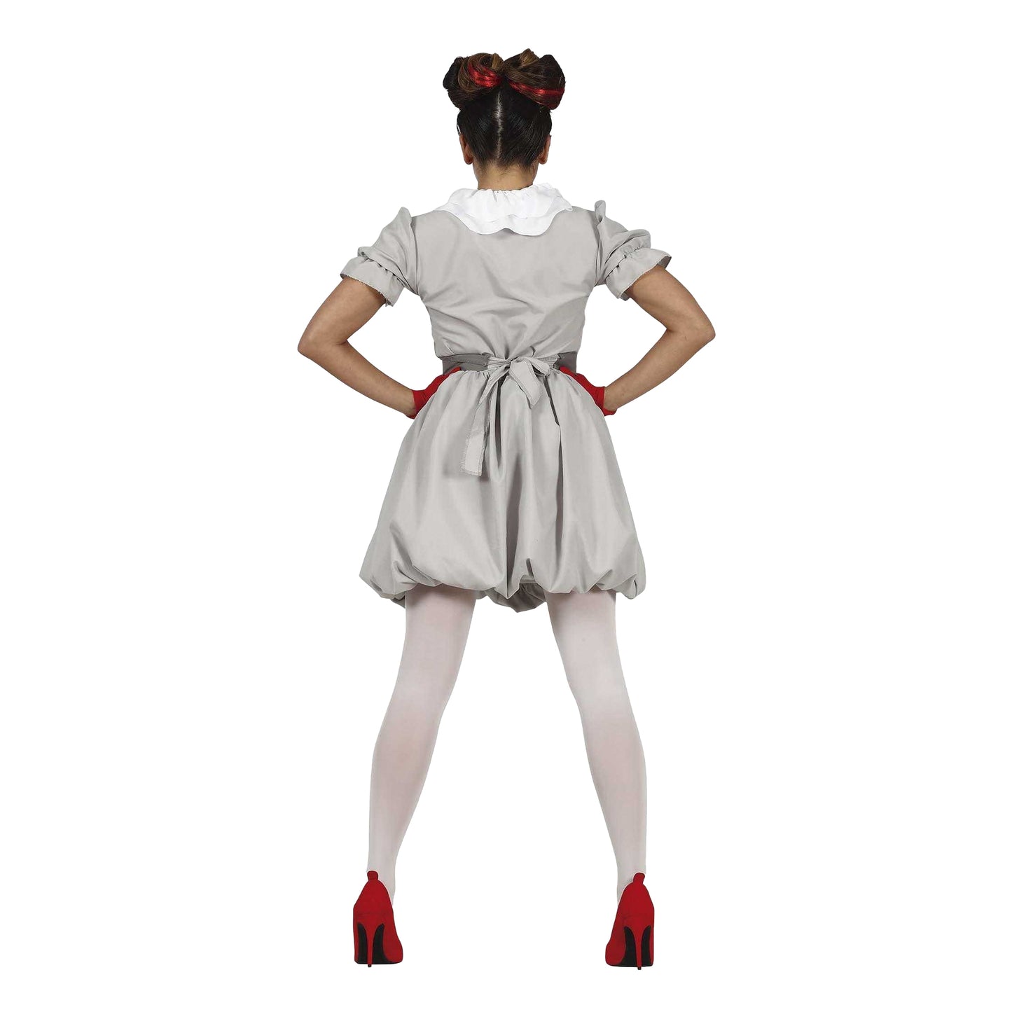 White-Red - Back - Fiestas Guirca Womens-Ladies Clown Costume Set