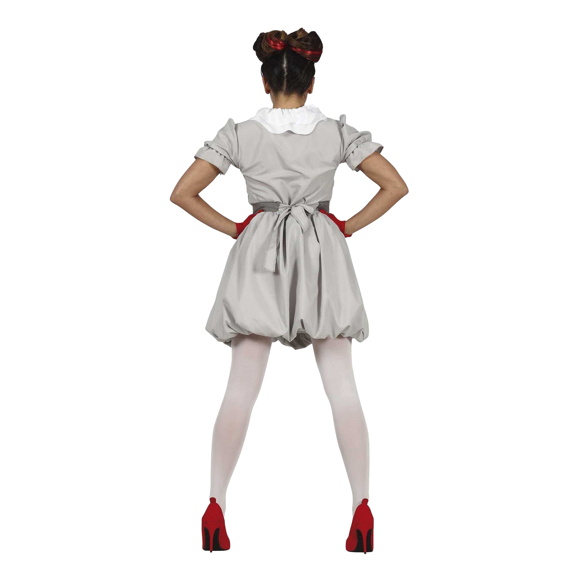 White-Red - Back - Fiestas Guirca Womens-Ladies Clown Costume Set