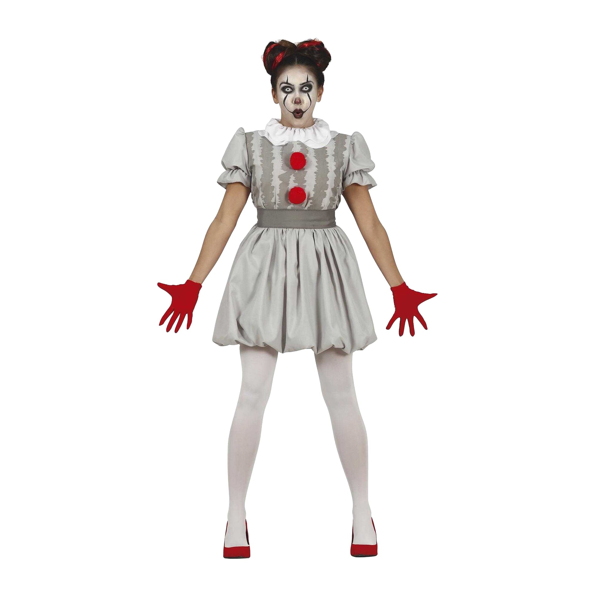White-Red - Front - Fiestas Guirca Womens-Ladies Clown Costume Set
